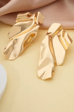 Metallic Exaggerated Wing Earrings