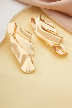 Metallic Exaggerated Wing Earrings