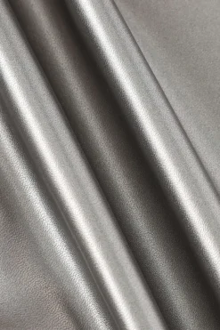Metallic Faux Leather Knotted Mini Skirt