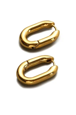 Metallic Geometric U-Shaped Earrings