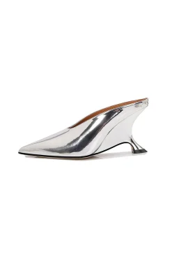 Metallic Pointed Low Heels