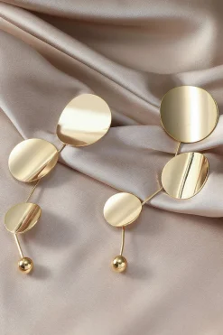 Metallic Round Piece Earring