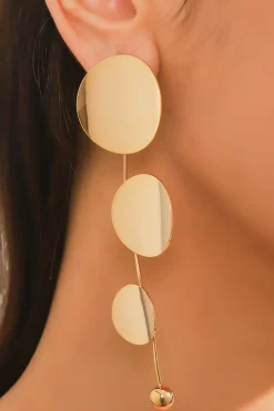 Metallic Round Piece Earring