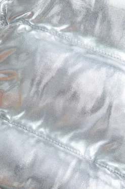 Metallic Ruched Puffer Mini Skirt