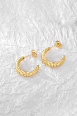 Metallic Twisted Braided C-Shaped Earrings