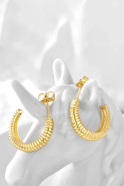 Metallic Twisted Braided C-Shaped Earrings
