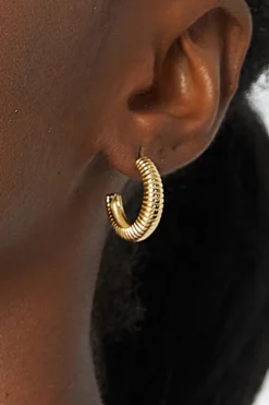 Metallic Twisted Braided C-Shaped Earrings