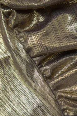 Metallic V-hem Halter Top
