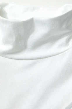 Mock Neck Asymmetric Paneled Cut Out Bodysuit
