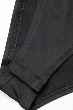 Mock Neck Faux Leather Paneled Long Sleeve Bodysuit