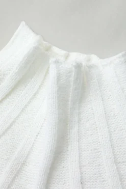 Mock Neck Textured Batwing Sleeve Sweater