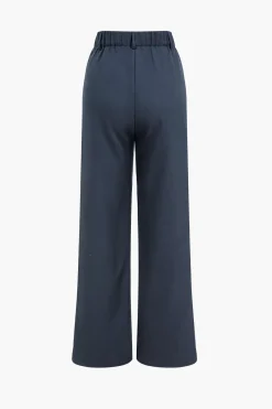 Notched Lapel Blazer And High Waist Trousers Set