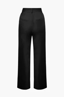 Notched Lapel Tie Back Vest And Straight Leg Suit Pants Set