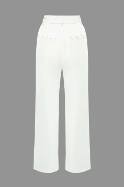 Notched Lapel Tie Back Vest And Straight Leg Suit Pants Set