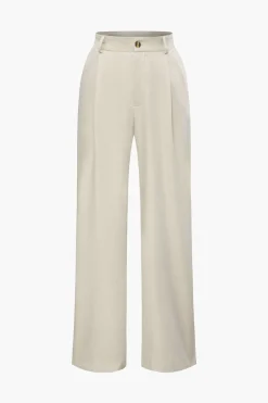 Notched Lapel Tie Back Vest And Straight Leg Suit Pants Set