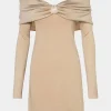 Off Shoulder Long Sleeve Mini Dress