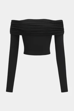 Off Shoulder Long Sleeve Top And Skirt Set