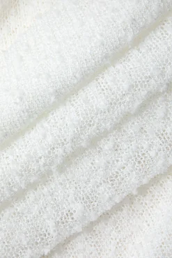 Off Shoulder Open Knit Maxi Dress