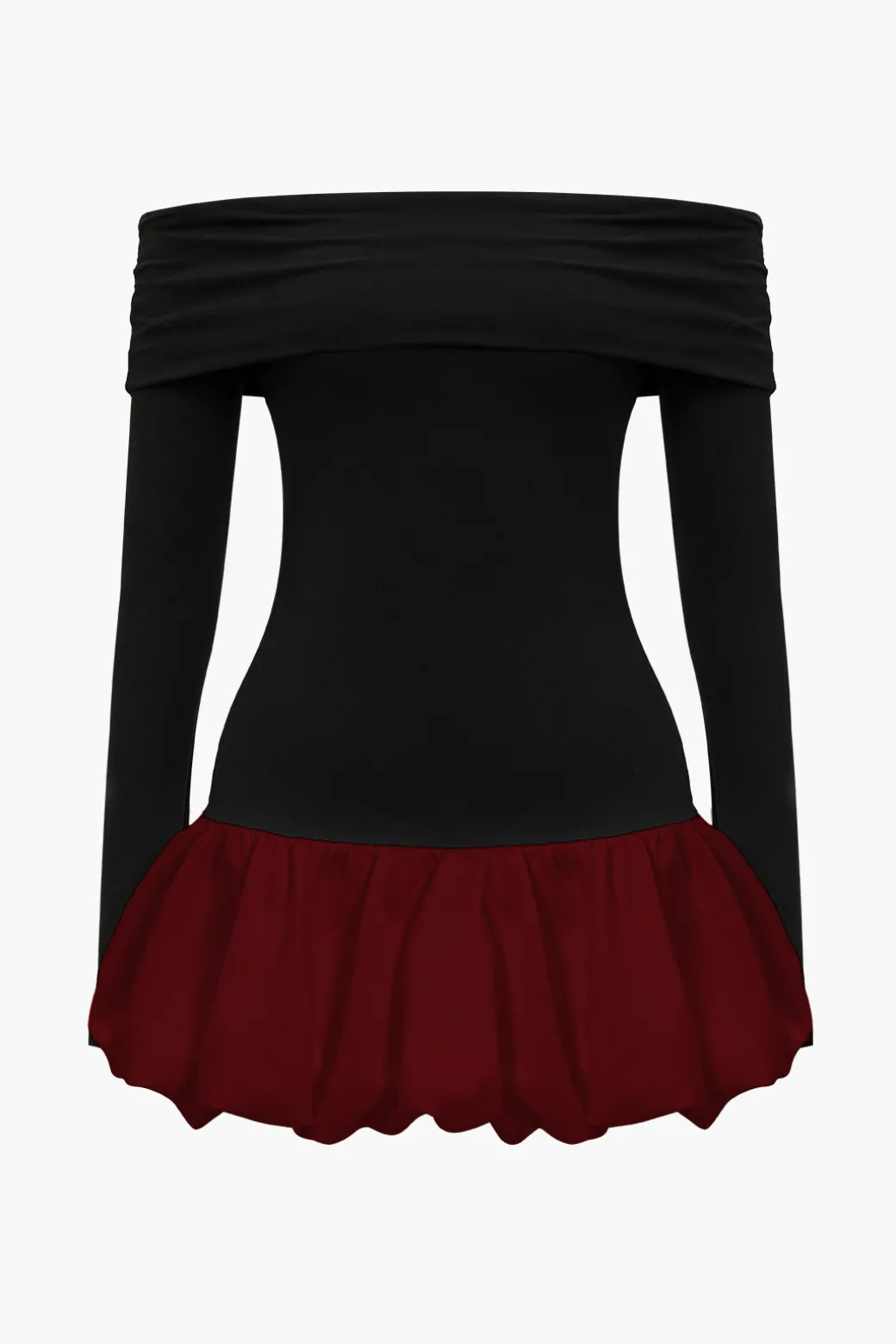 Off Shoulder Patchwork Mini Dress