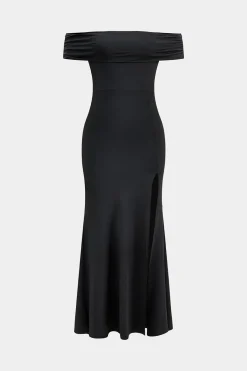 Off Shoulder Slit Sleeveless Maxi Dress