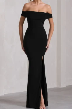 Off Shoulder Slit Sleeveless Maxi Dress