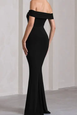 Off Shoulder Slit Sleeveless Maxi Dress