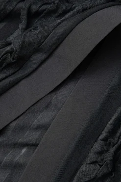 Off Shoulder Textured Button Up Slit Long Sleeve Maxi Dress
