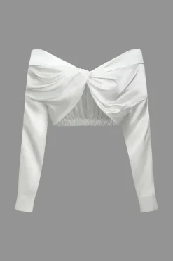 Off The Shoulder Twist Crop Blouse