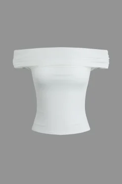 Off-Shoulder Wrap T-shirt