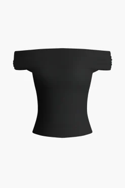 Off-Shoulder Wrap T-shirt