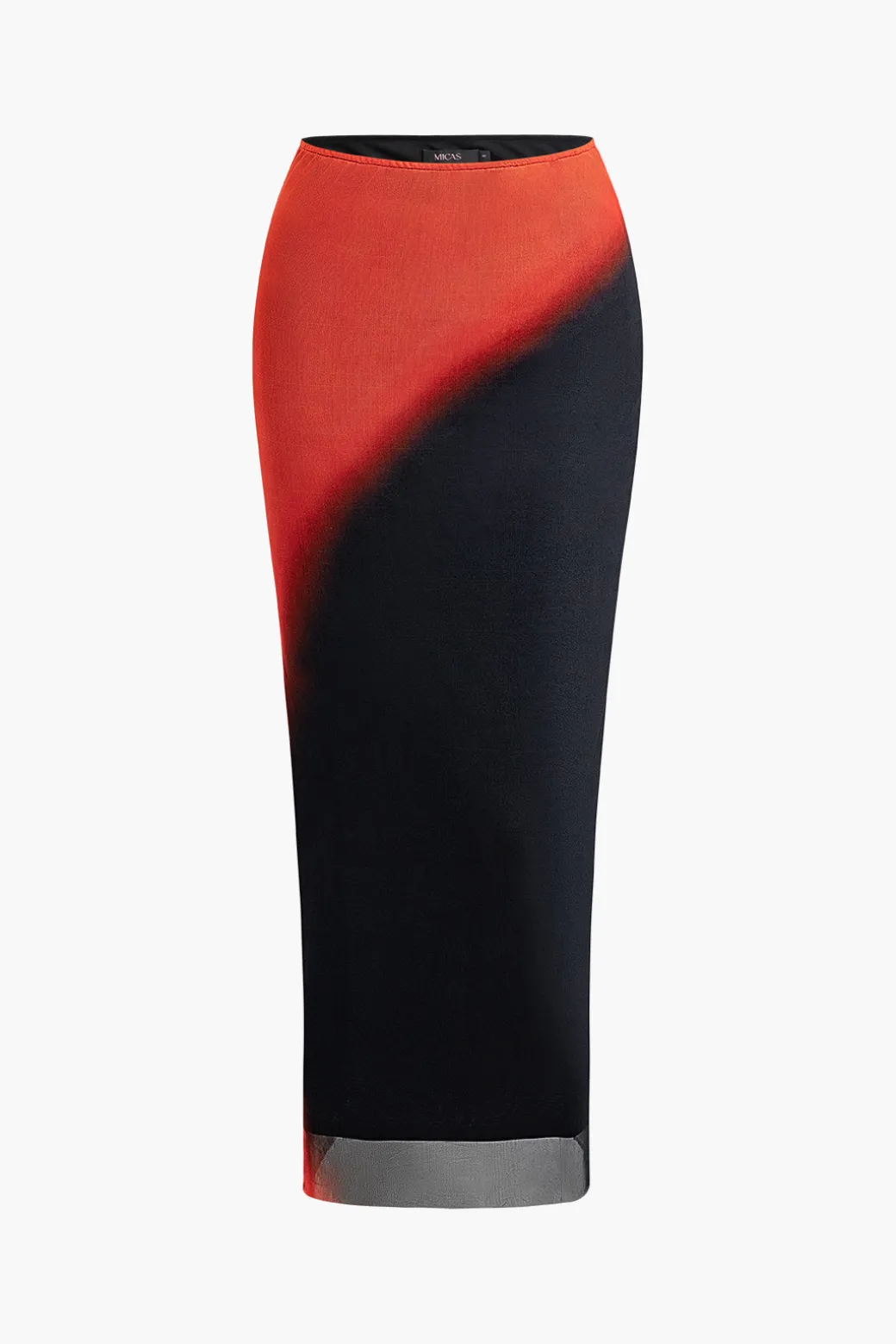 Ombre Mesh Midi Skirt