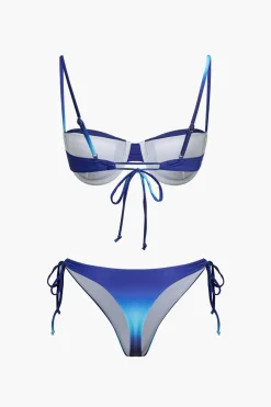 Ombre Print Tie-Up Bikini Set