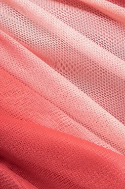 Ombre Ruched Mesh Bustier Slip Mini Dress