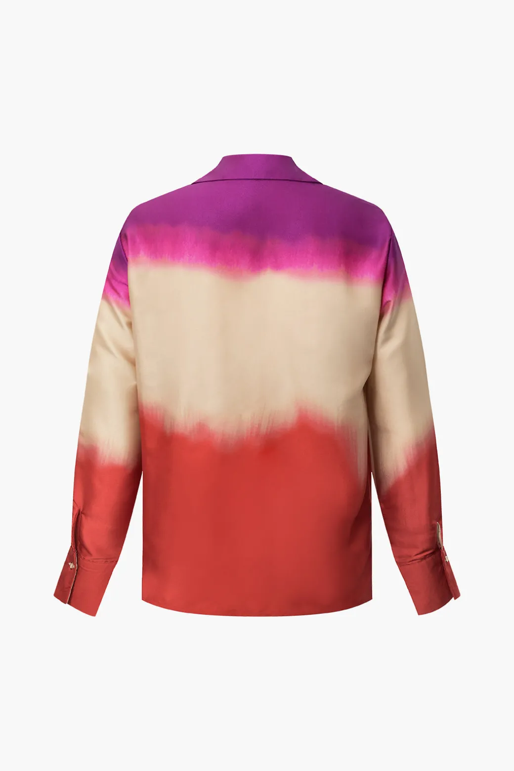 Ombre Satin Long Sleeve Shirt