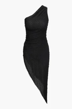 One Shoulder Asymmetric Midi Dress