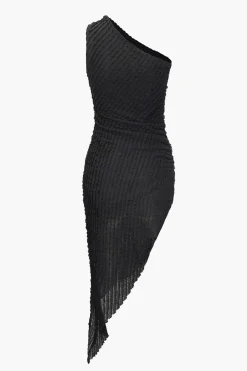 One Shoulder Asymmetric Midi Dress