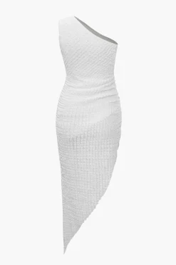 One Shoulder Asymmetric Midi Dress