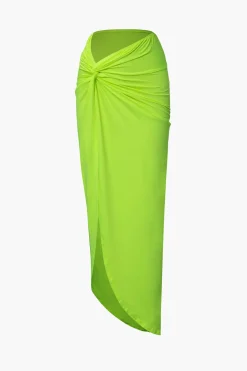 One Shoulder Tank Top And Twist Detail Skirt Set