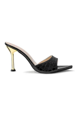 Open Pointed Toe Ankle-strapless High-heeled Sandals