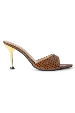 Open Pointed Toe Ankle-strapless High-heeled Sandals