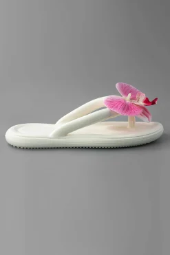 Orchid Decoration Flip Flop Slippers