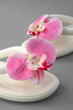 Orchid Decoration Flip Flop Slippers