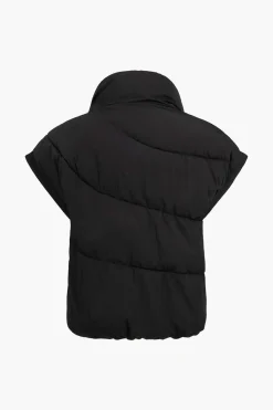 Padded Cap-Sleeve Zip Vest