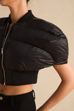 Padded Zipper Cropped Puffer