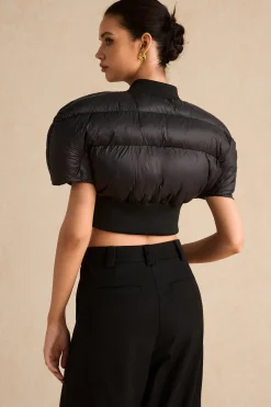 Padded Zipper Cropped Puffer