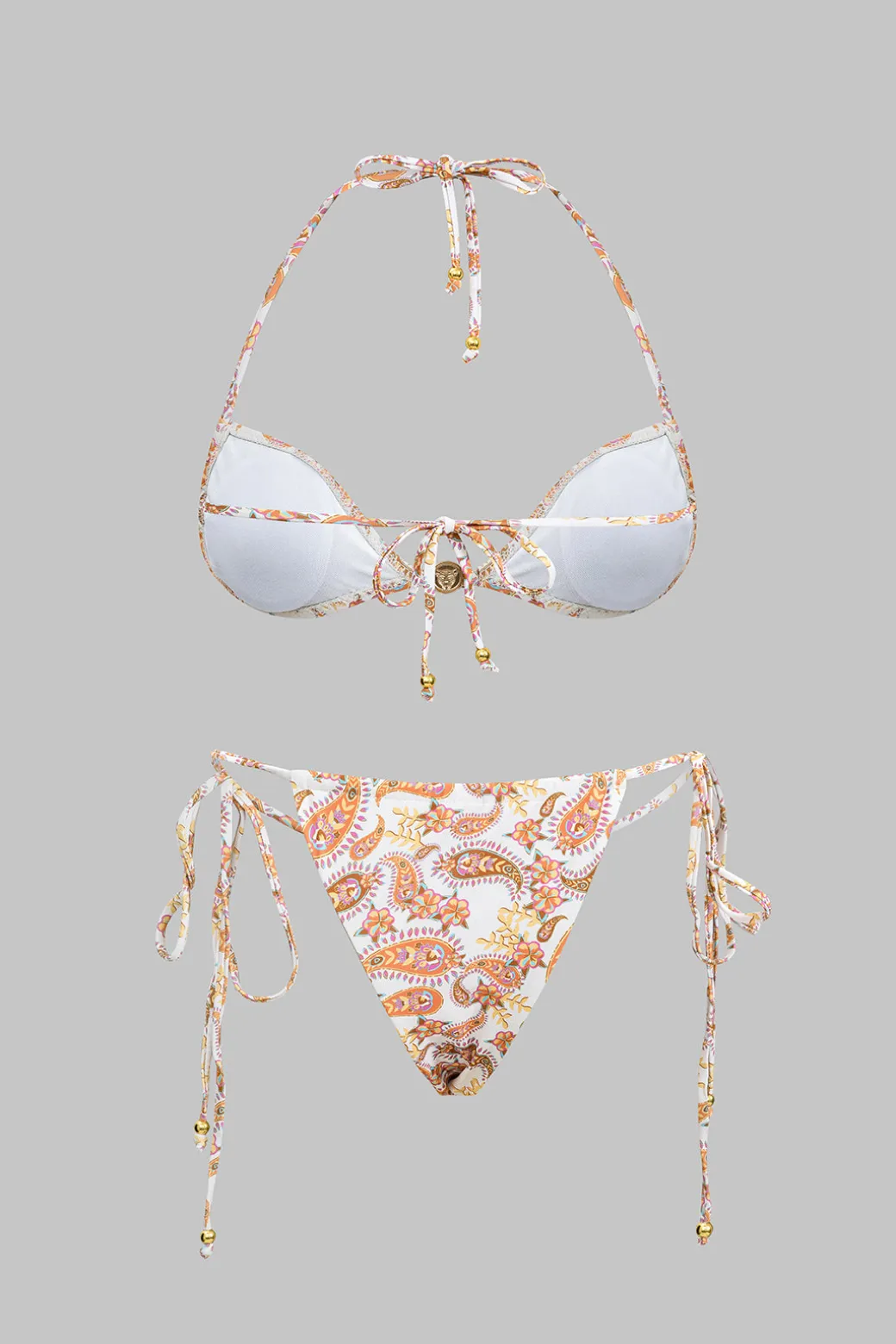 Paisley Print Tie-Up Bikini Set