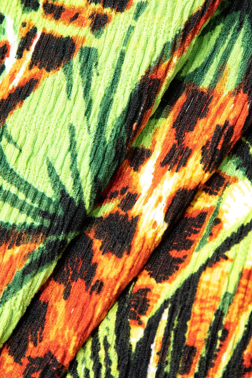 Palm Leaf Print Fringe Knot Mini Skirt