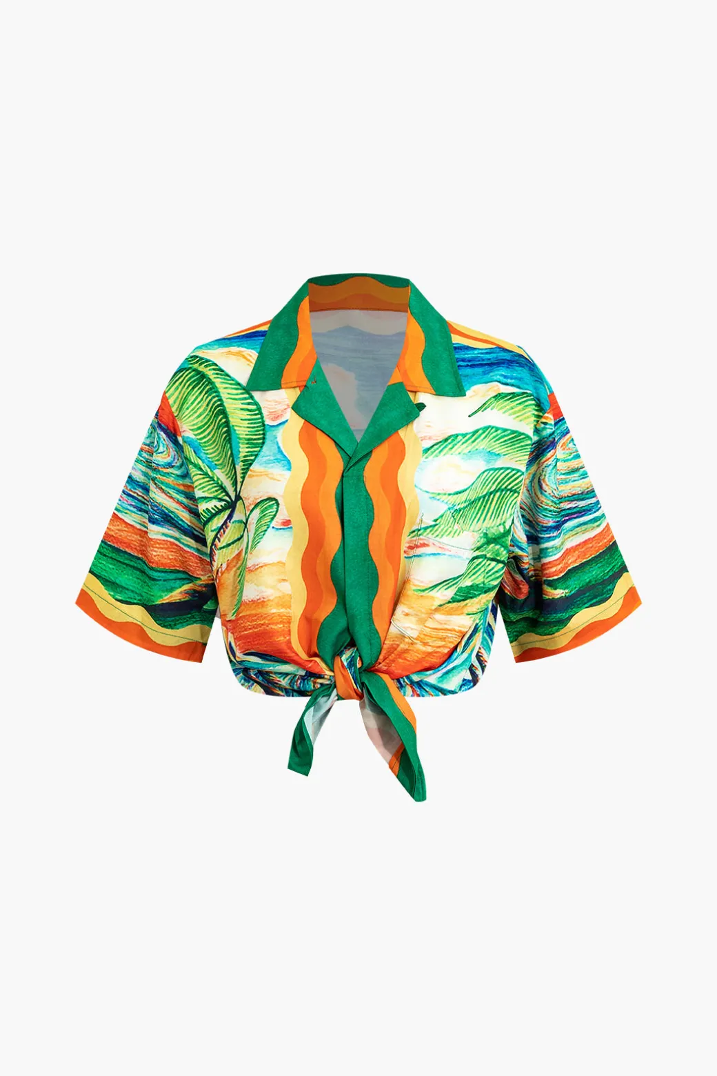 Palm Tree Print Shorts Set