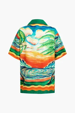Palm Tree Print Shorts Set