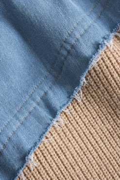 Patchwork Asymmetrical Sweater Skirt
